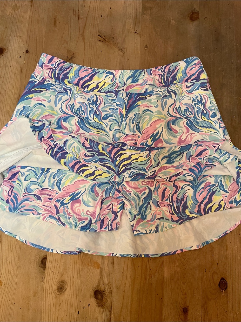 Simply Southern Pastel Swirl Skort Preppy Coastal Resortwear Feminine XL - Picture 7 of 8